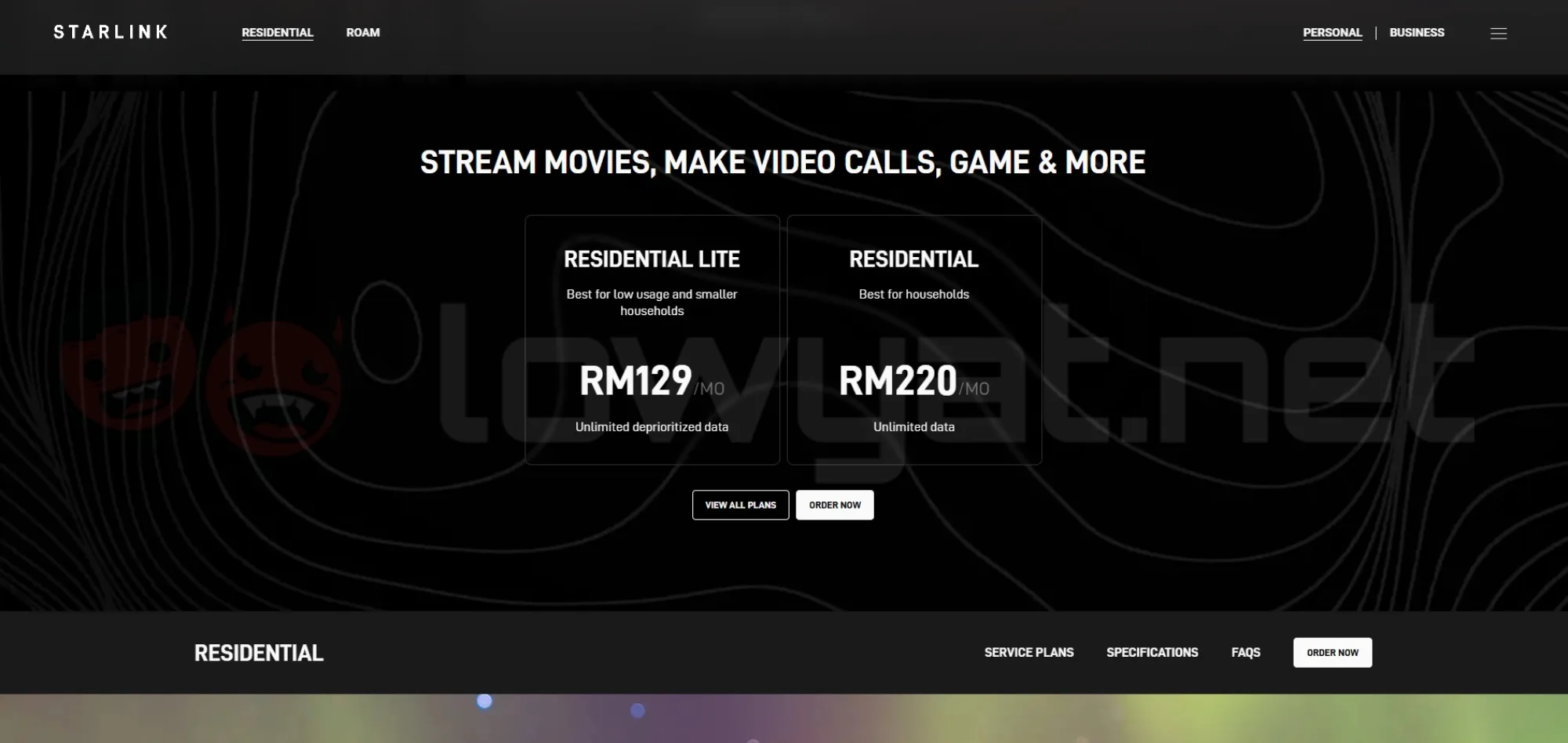 Starlink Residential Lite plan Malaysia