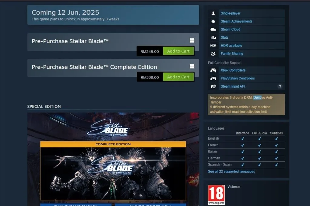 Stellar Blade Steam