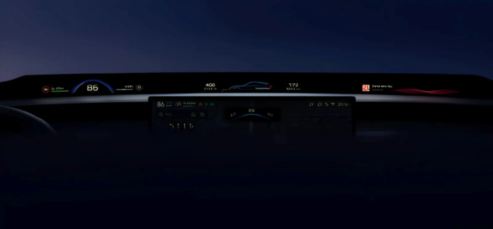 1.1-metre-wide “HyperVision” display in the YU7