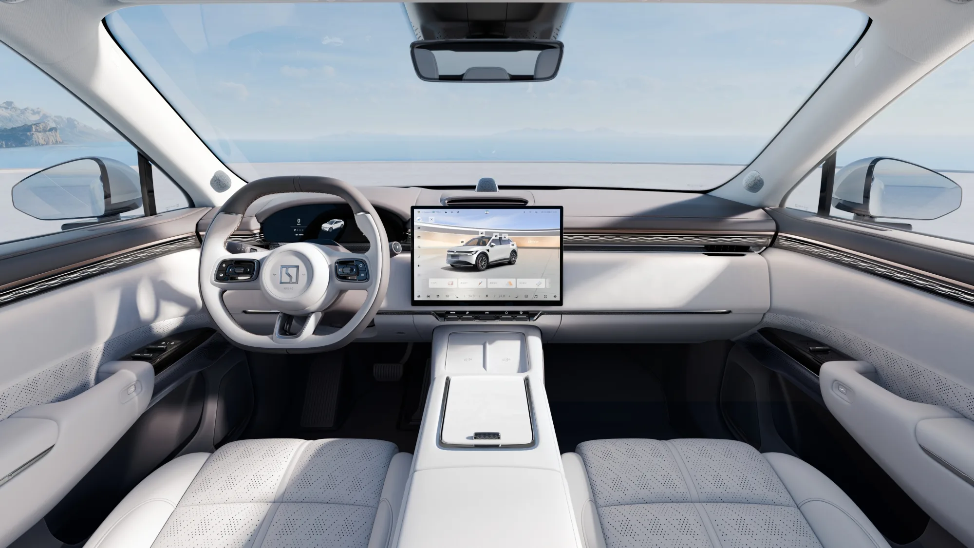 The cockpit of the Zeekr 7X