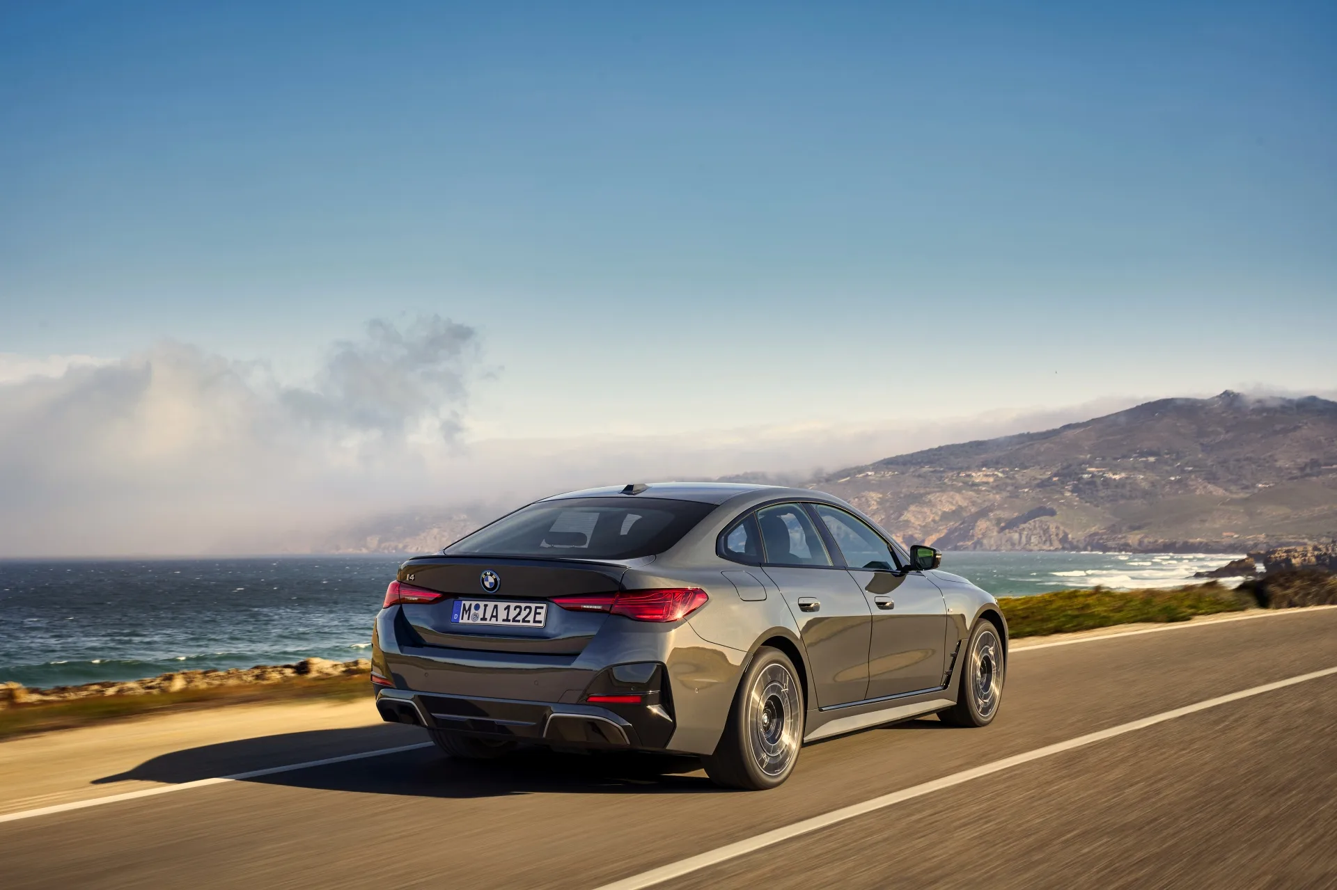 The BMW i4 M60 on road