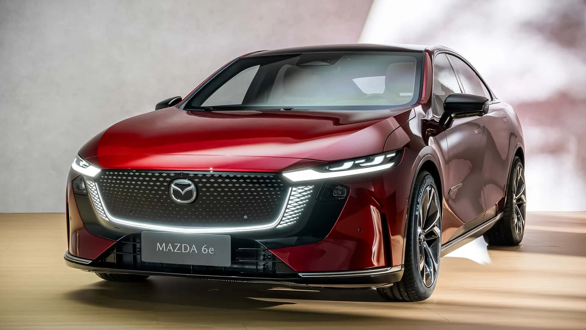 The Mazda 6e front look 