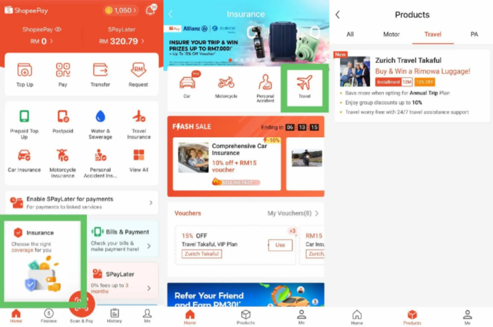 ShopeePay Zurich Travel Takaful