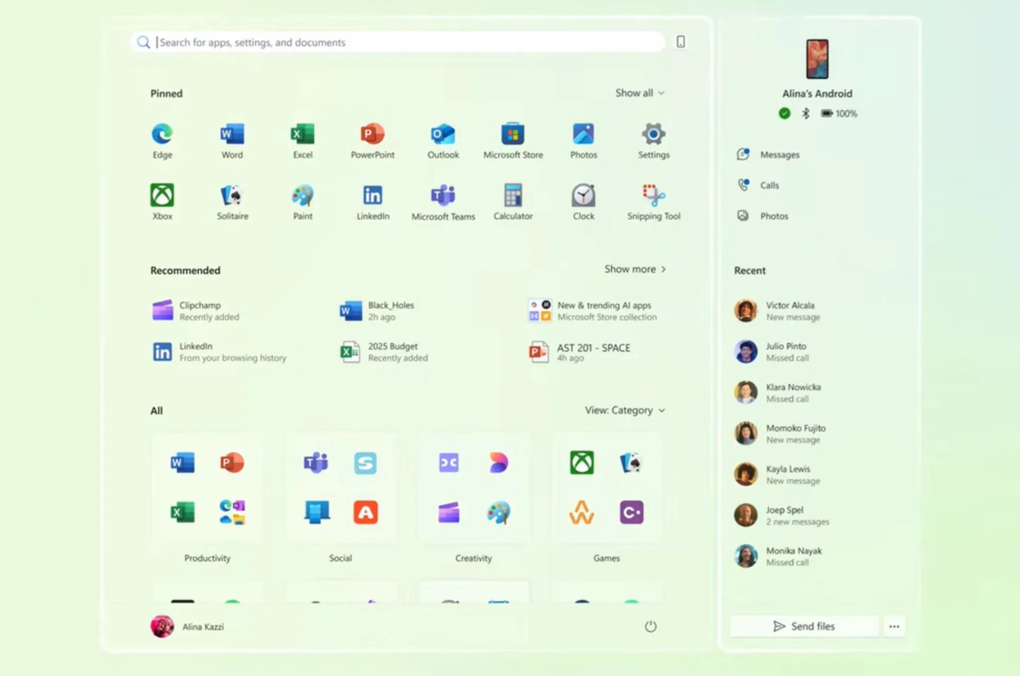 Microsoft Windows 11 Start Menu update