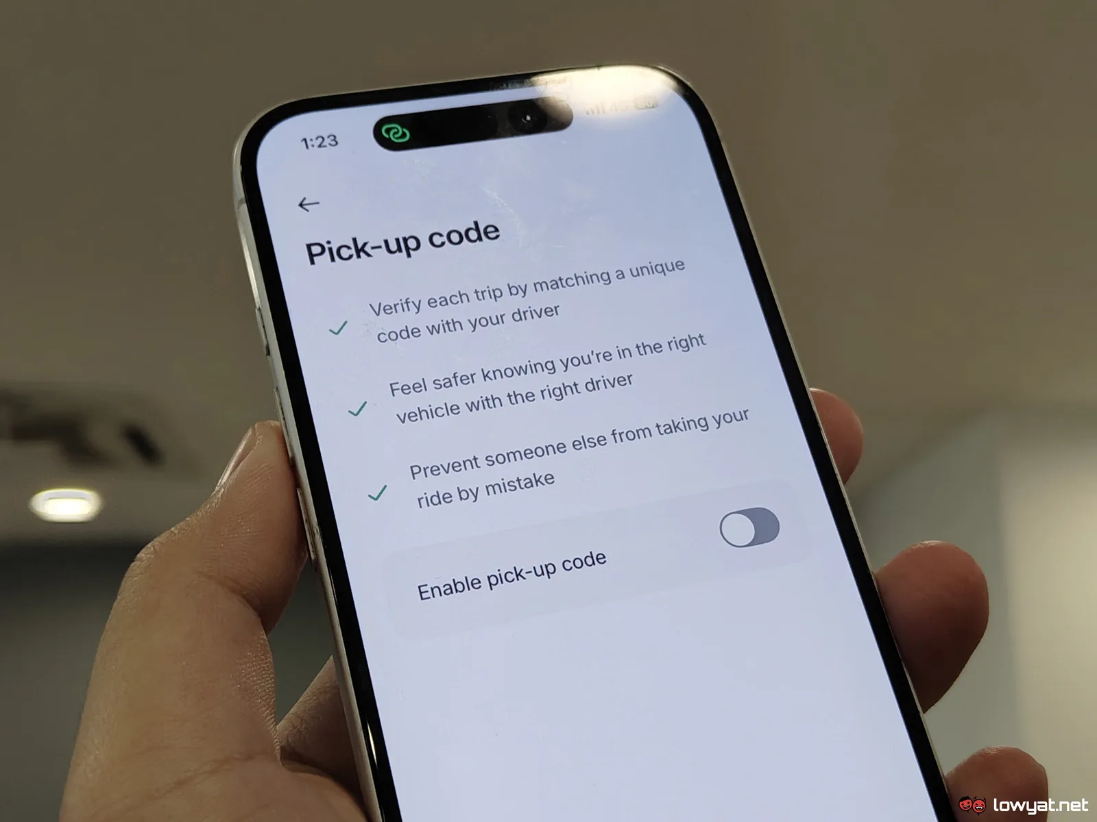 Bolt pick-up code