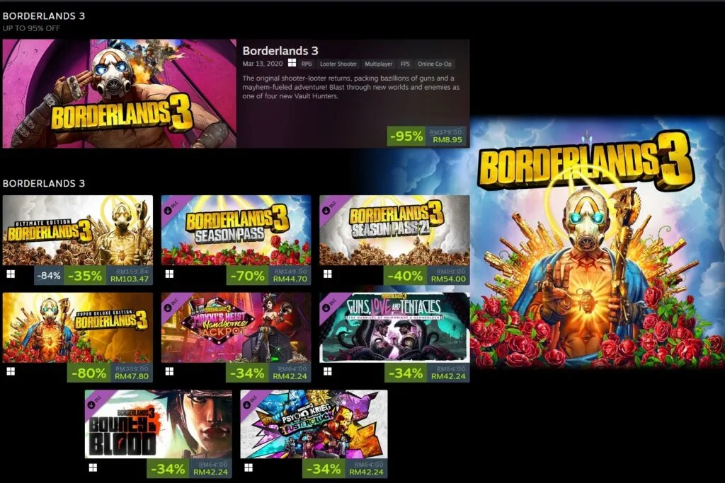 Borderlands 3 discounts