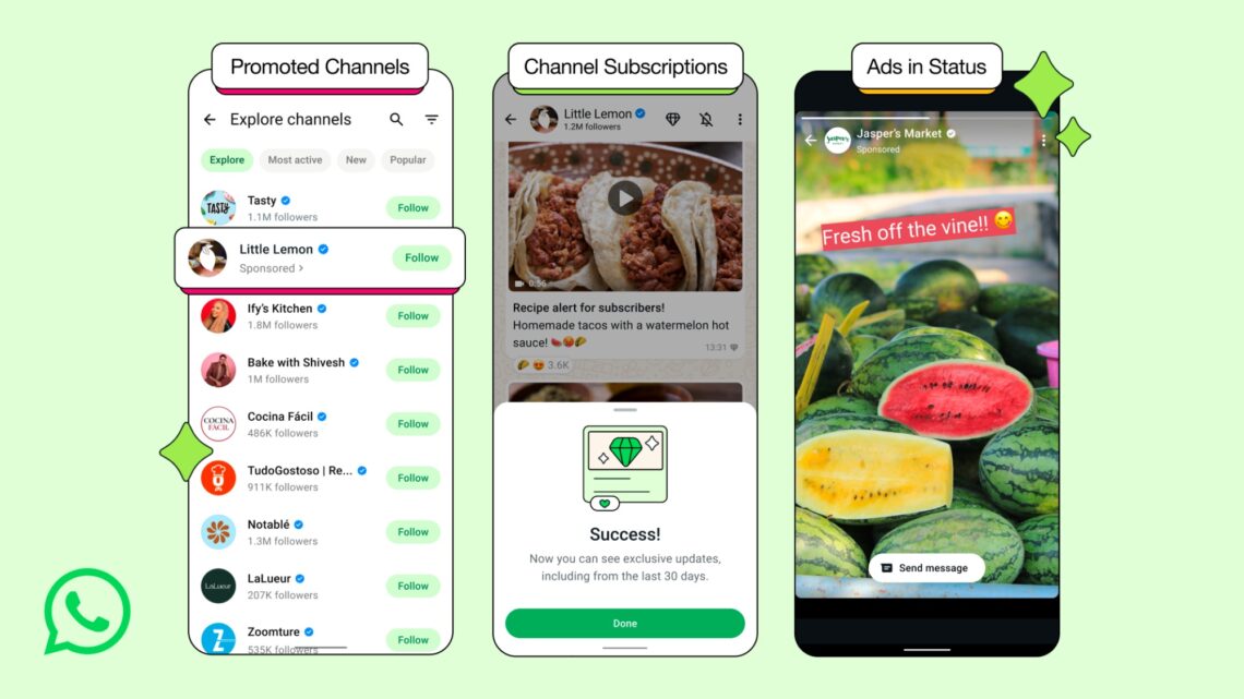 whatsapp subscription promoted channels updates tab