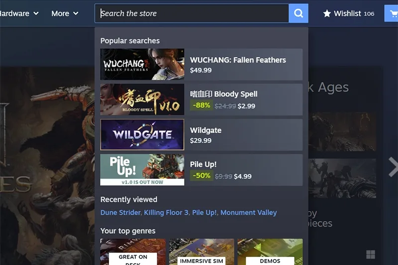 Steam store redesign beta popular searches
