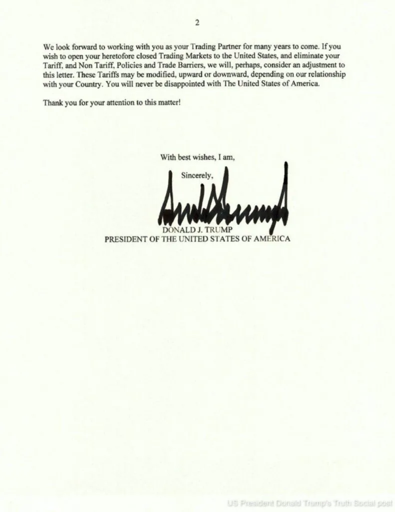 US imposes 25 percent tariff on Malaysia exports