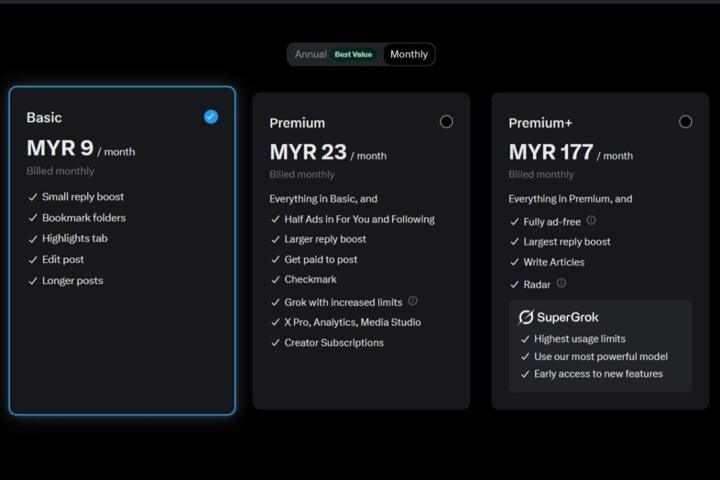 X subscription prices 2025