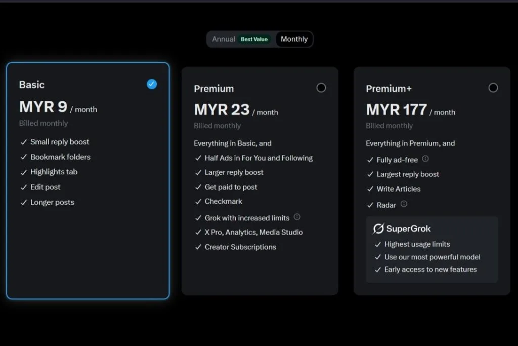 X subscription prices 2025