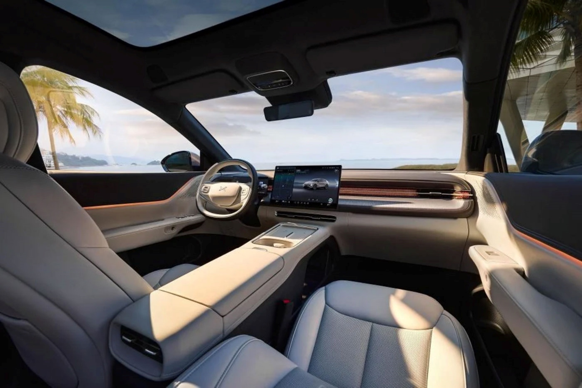 The interior of the SUV