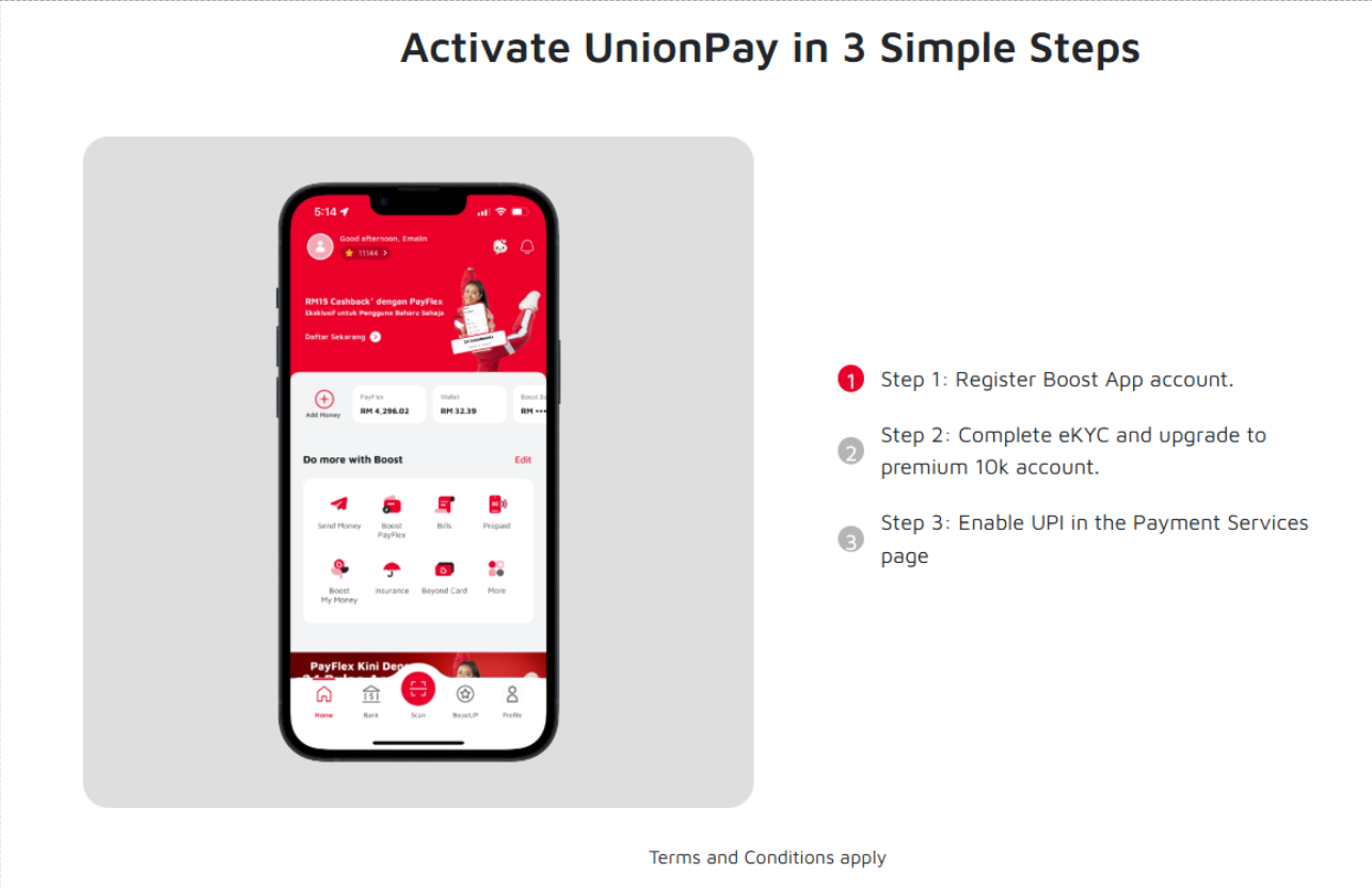 boost unionpay weixin wechat pay integration