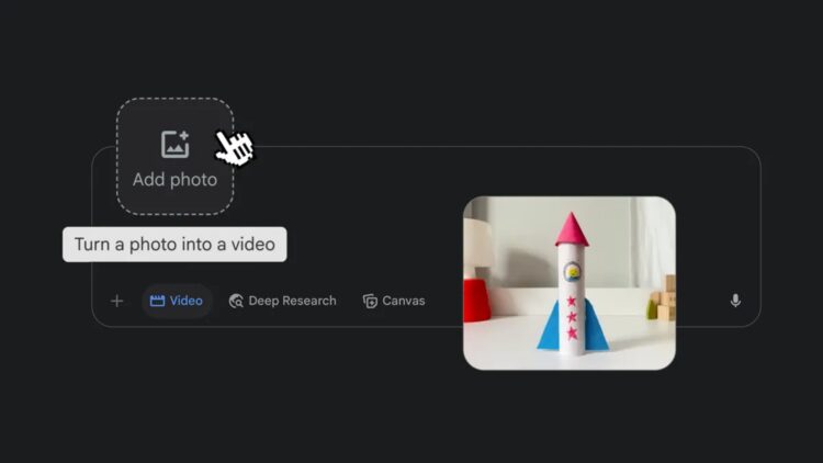 Google Gemini photo to video tool