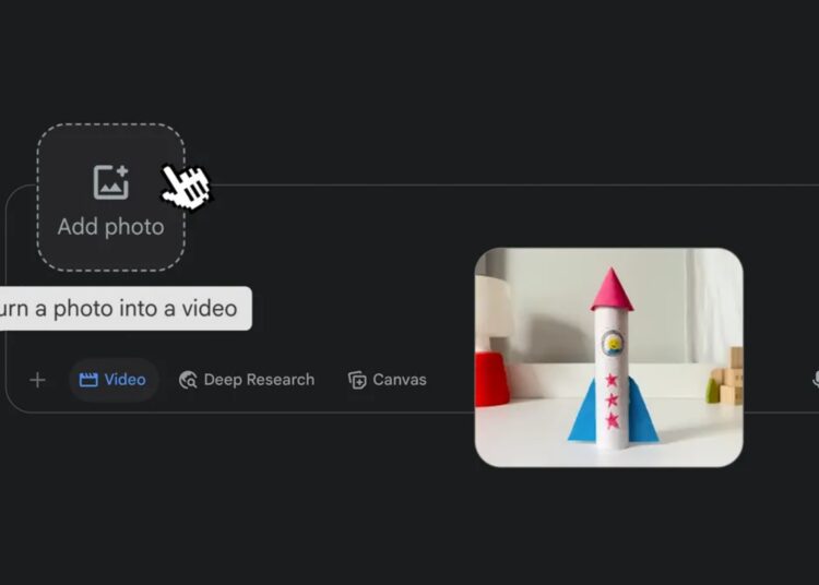 Google Gemini photo to video tool