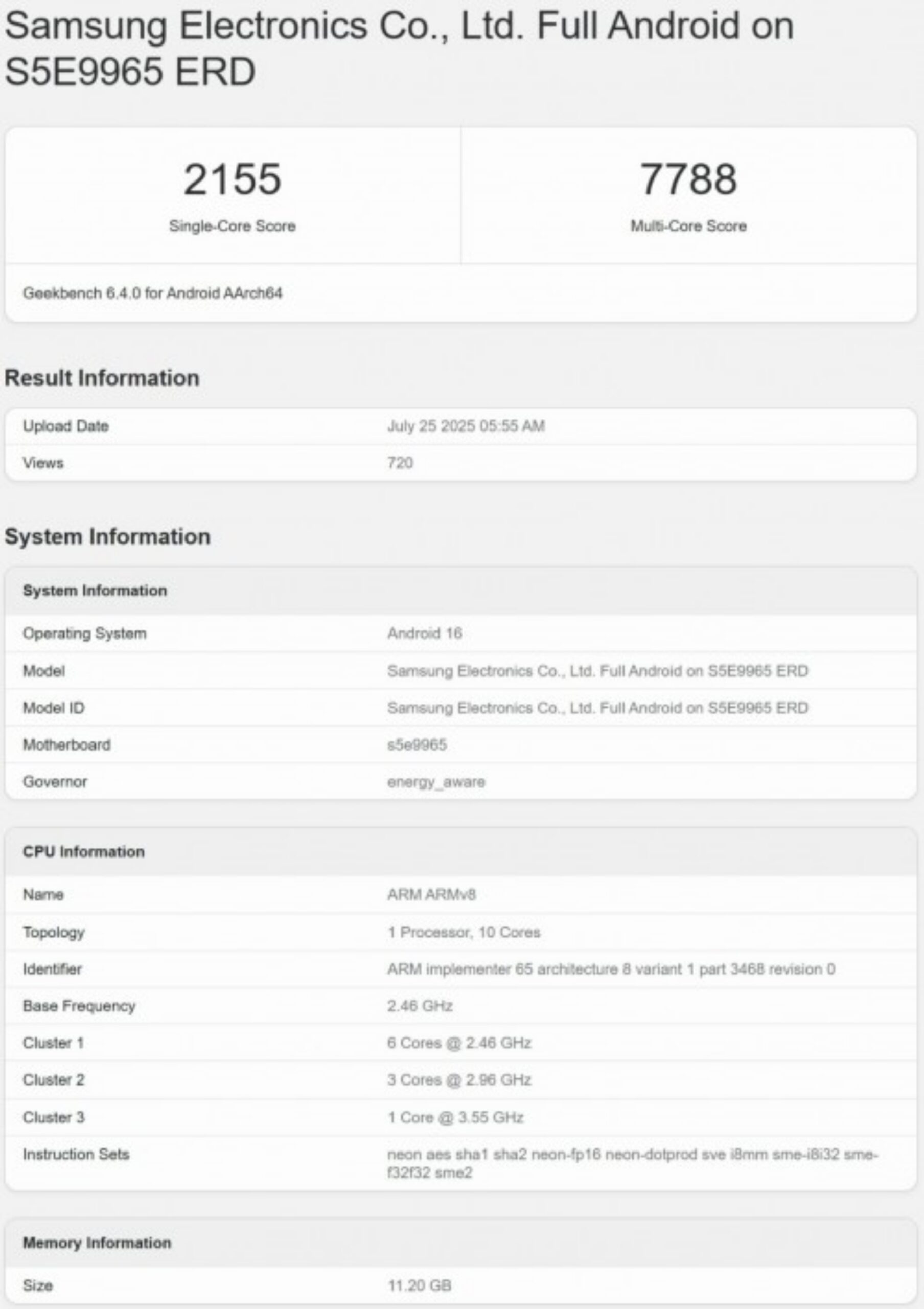 samsung exynos 2600 leak