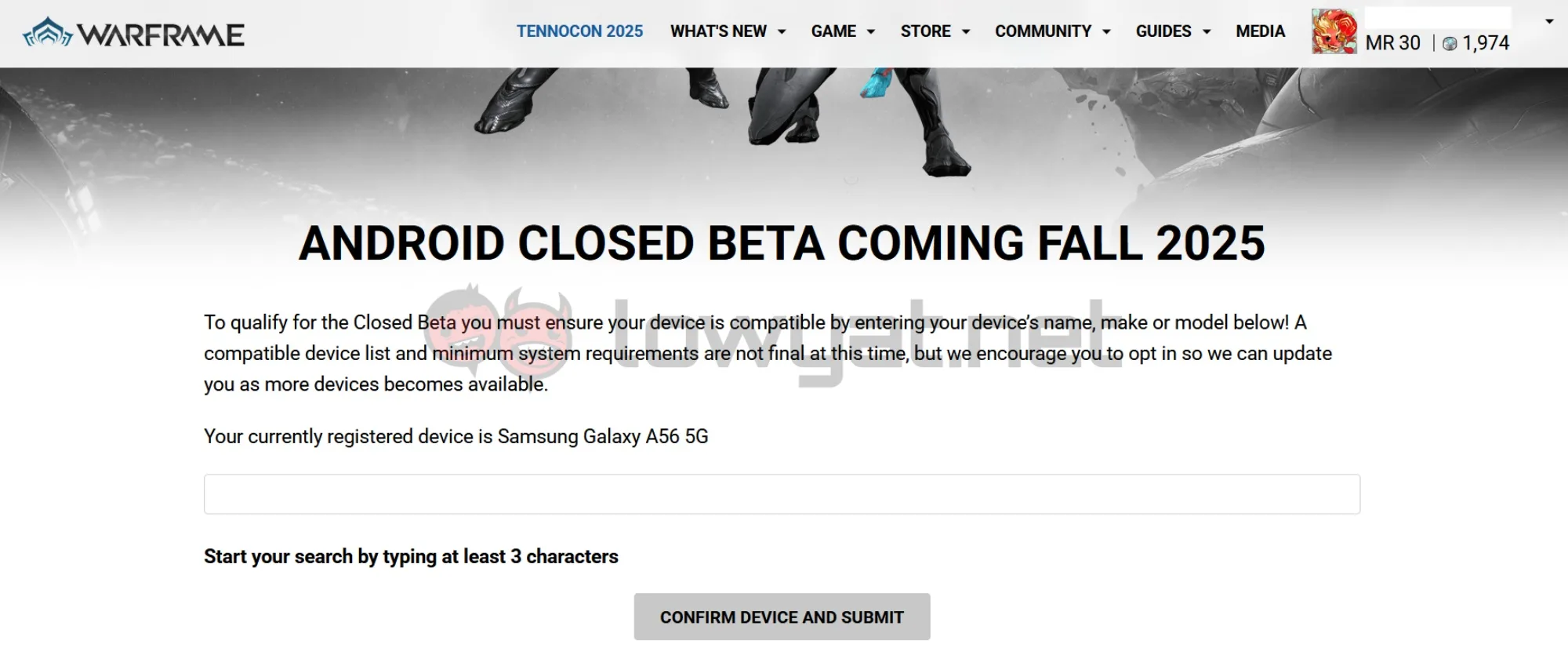 Warframe Android Closed Beta