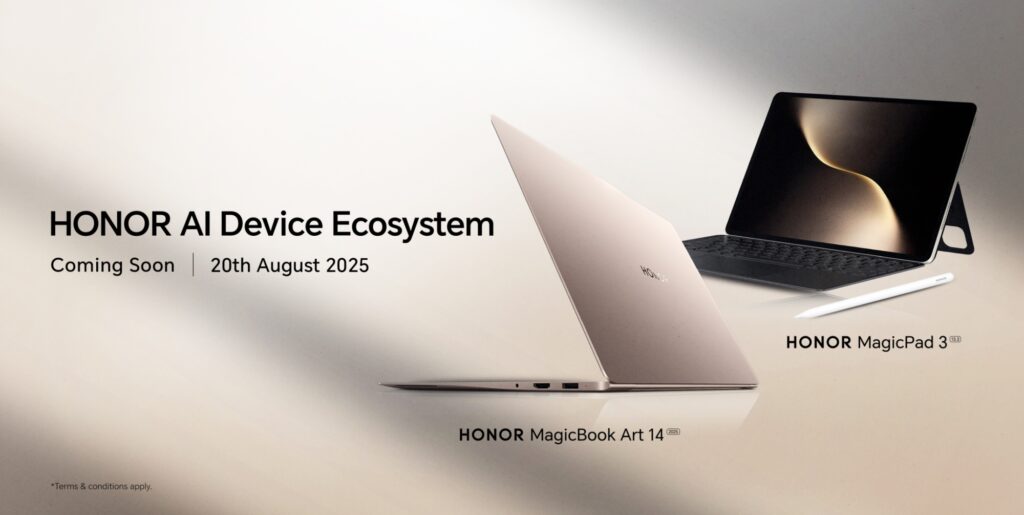 HONOR MagicPad 3 & MagicBook Art 14 2025 20 August launch