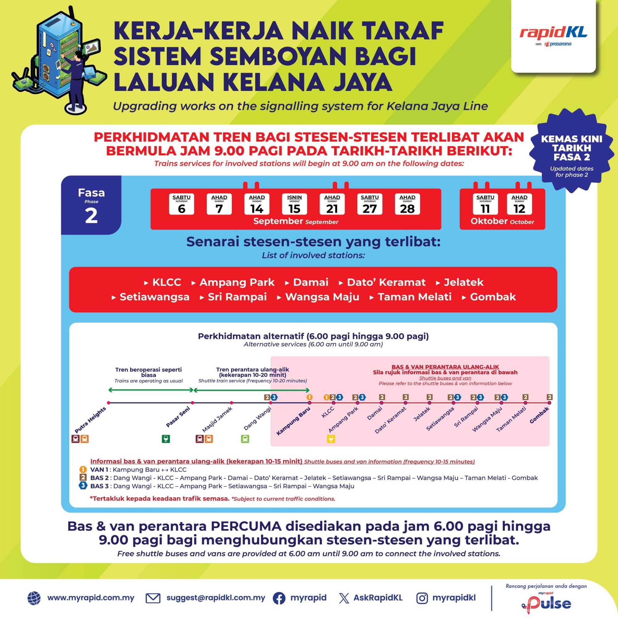 Kelana Jaya LRT upgrade works postponed september 2025