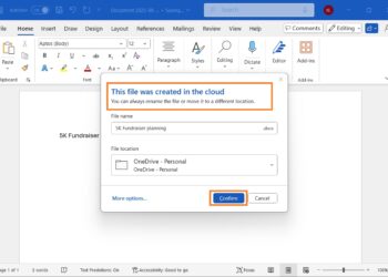 Microsoft Word save to cloud default