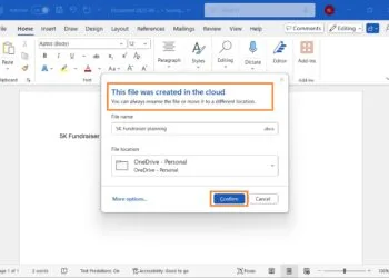 Microsoft Word save to cloud default