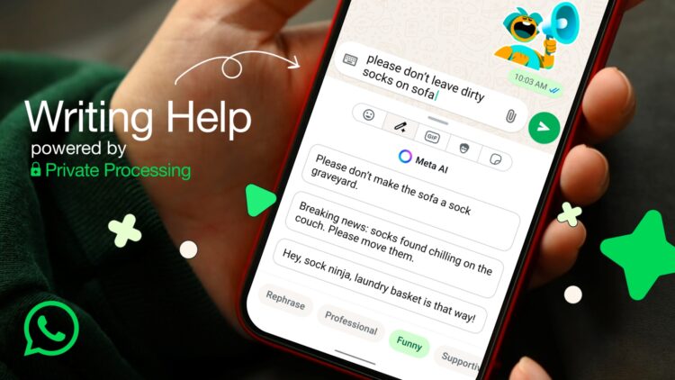 WhatsApp AI Writing Help feature