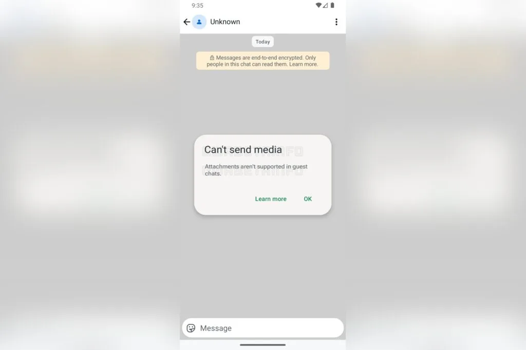 WhatsApp guest chats