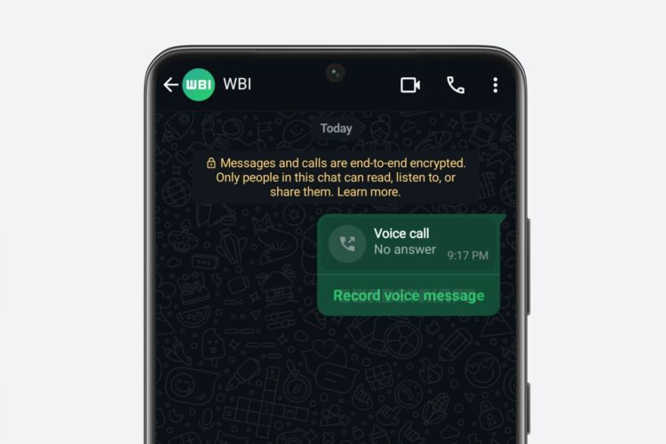 WhatsApp missed call voice message clsoeup