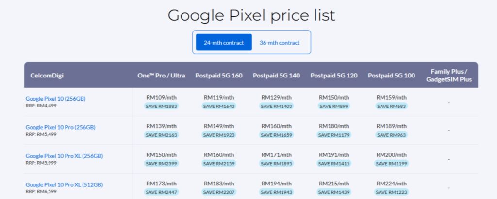 Google Pixel 10 CelcomDigi pre-orders