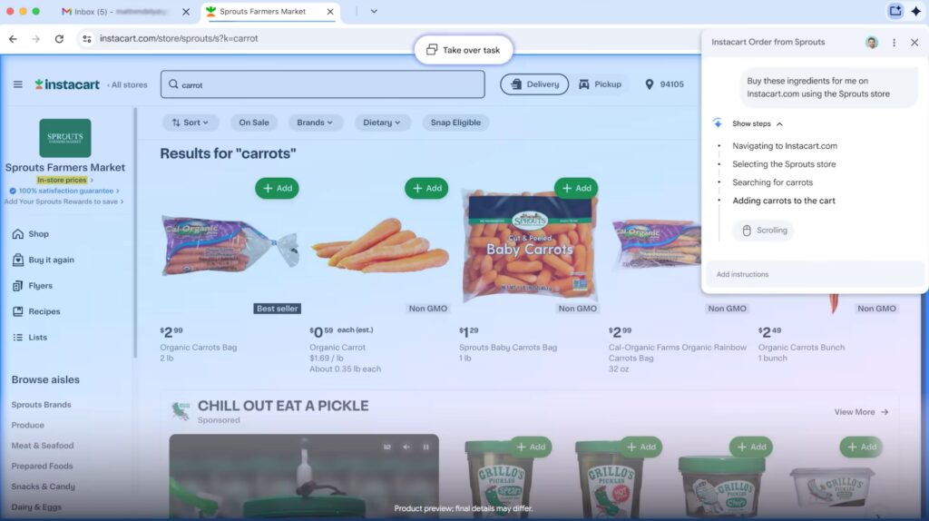Gemini AI in Chrome