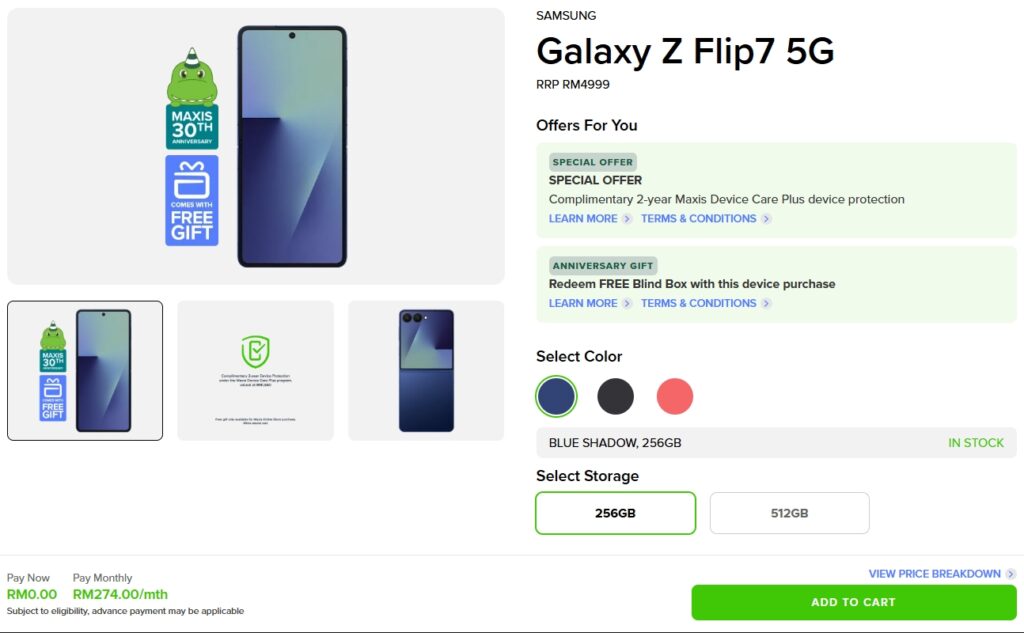 Maxis Samsung Galaxy Z Flip7
