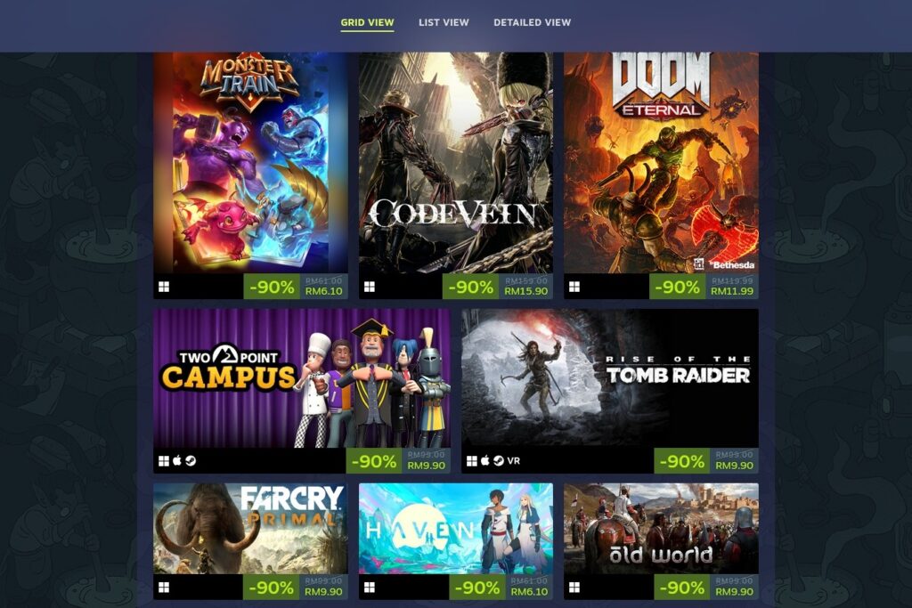 Steam Autumn Sale 2025 90% list