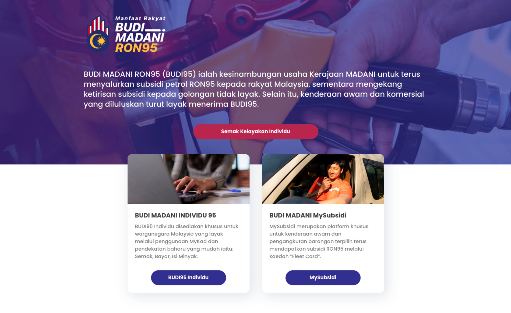 budi95 eligibility check live