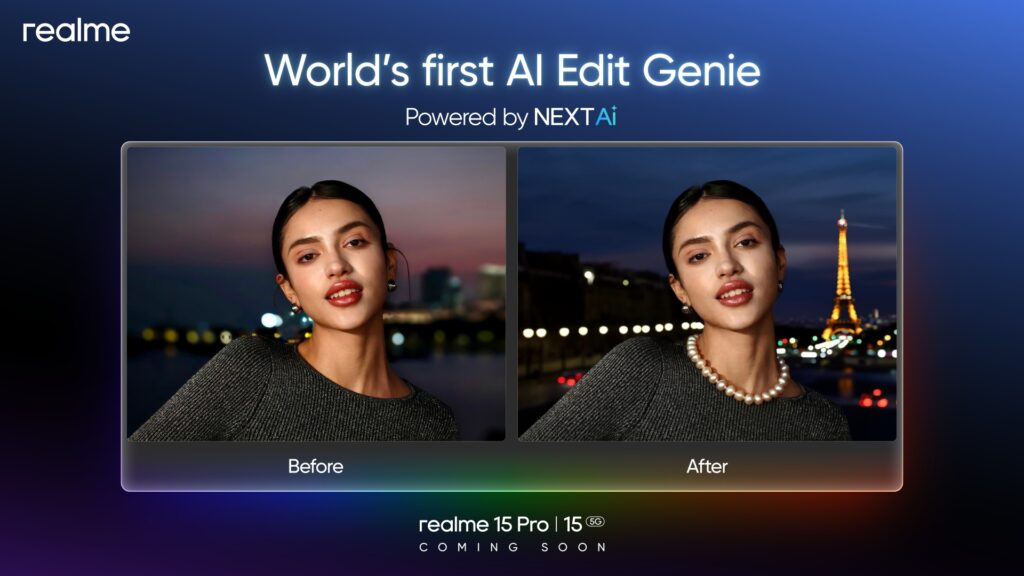 realme 15 series AI Edit Genie example
