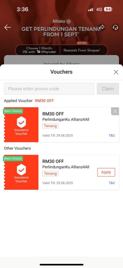ShopeePay Perlindungan Tenang Voucher