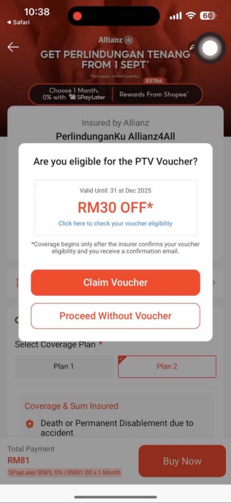 ShopeePay Perlindungan Tenang Voucher