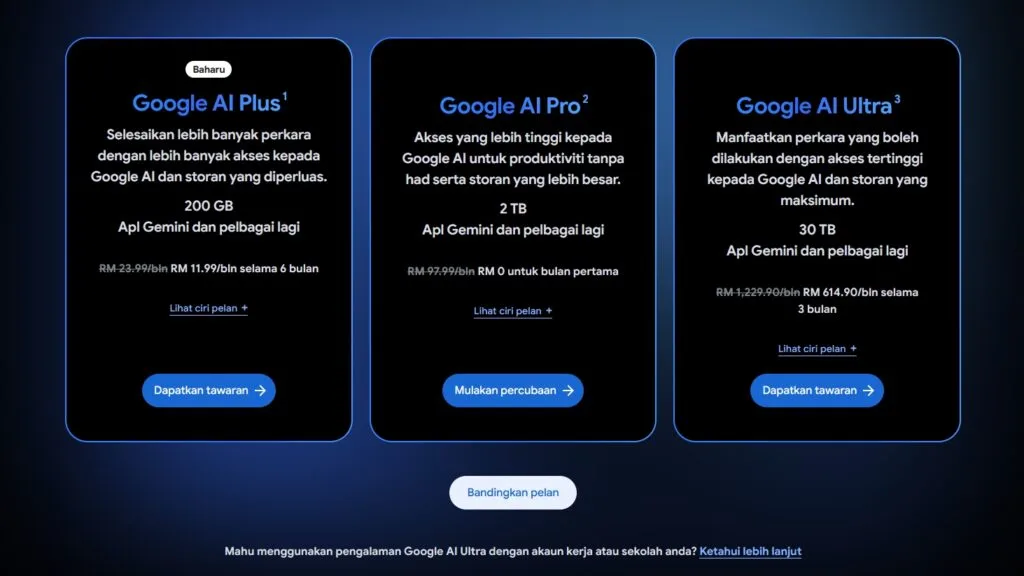 Google AI Plus compare BM