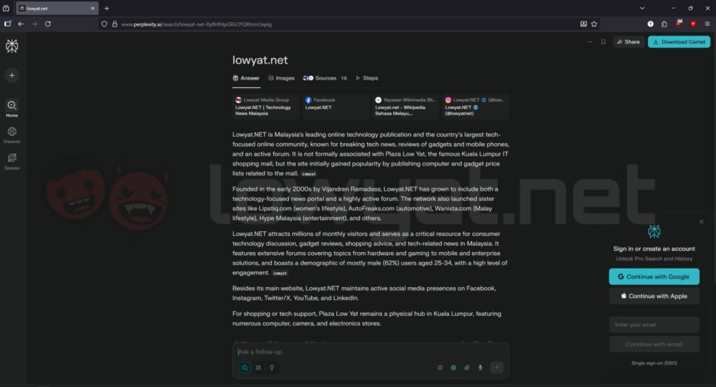 Mozilla Firefox Perplexity AI Browser