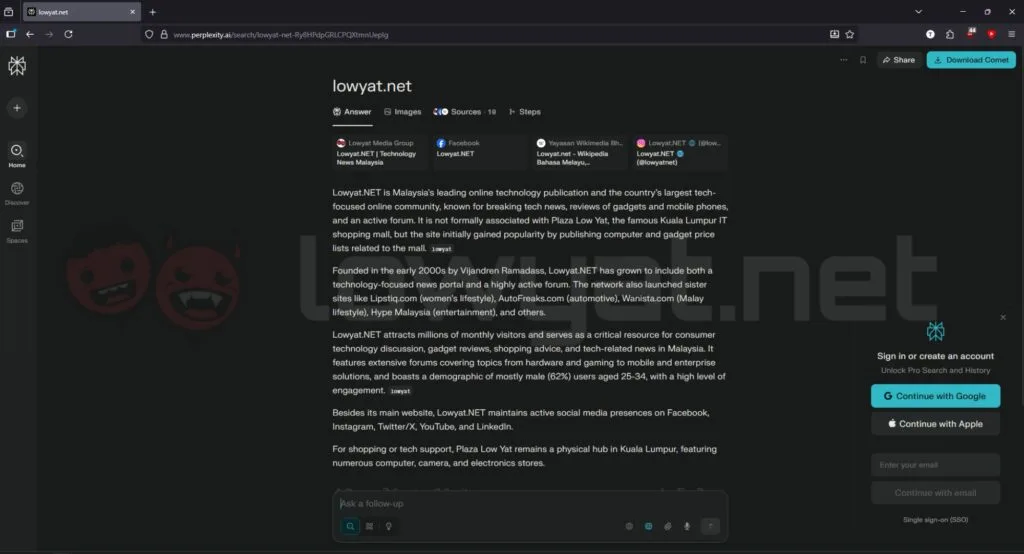 Mozilla Firefox Perplexity AI Browser