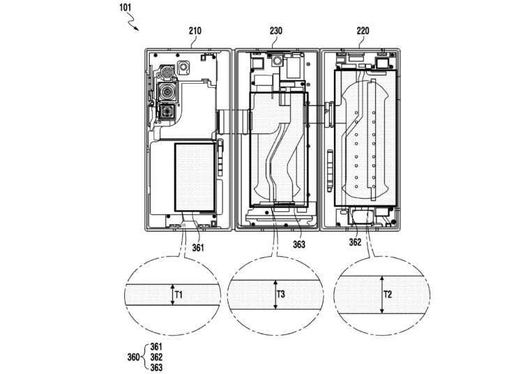 Samsung Galaxy Z Trifold patent battery