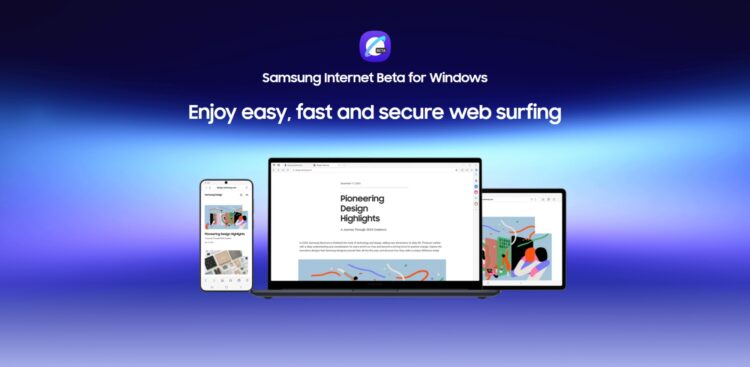 Samung Internet for PC Landing Page