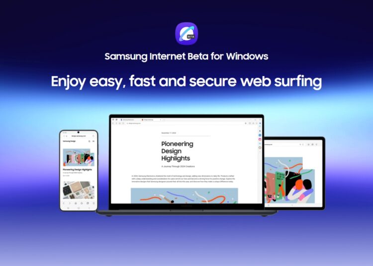 Samung Internet for PC Landing Page