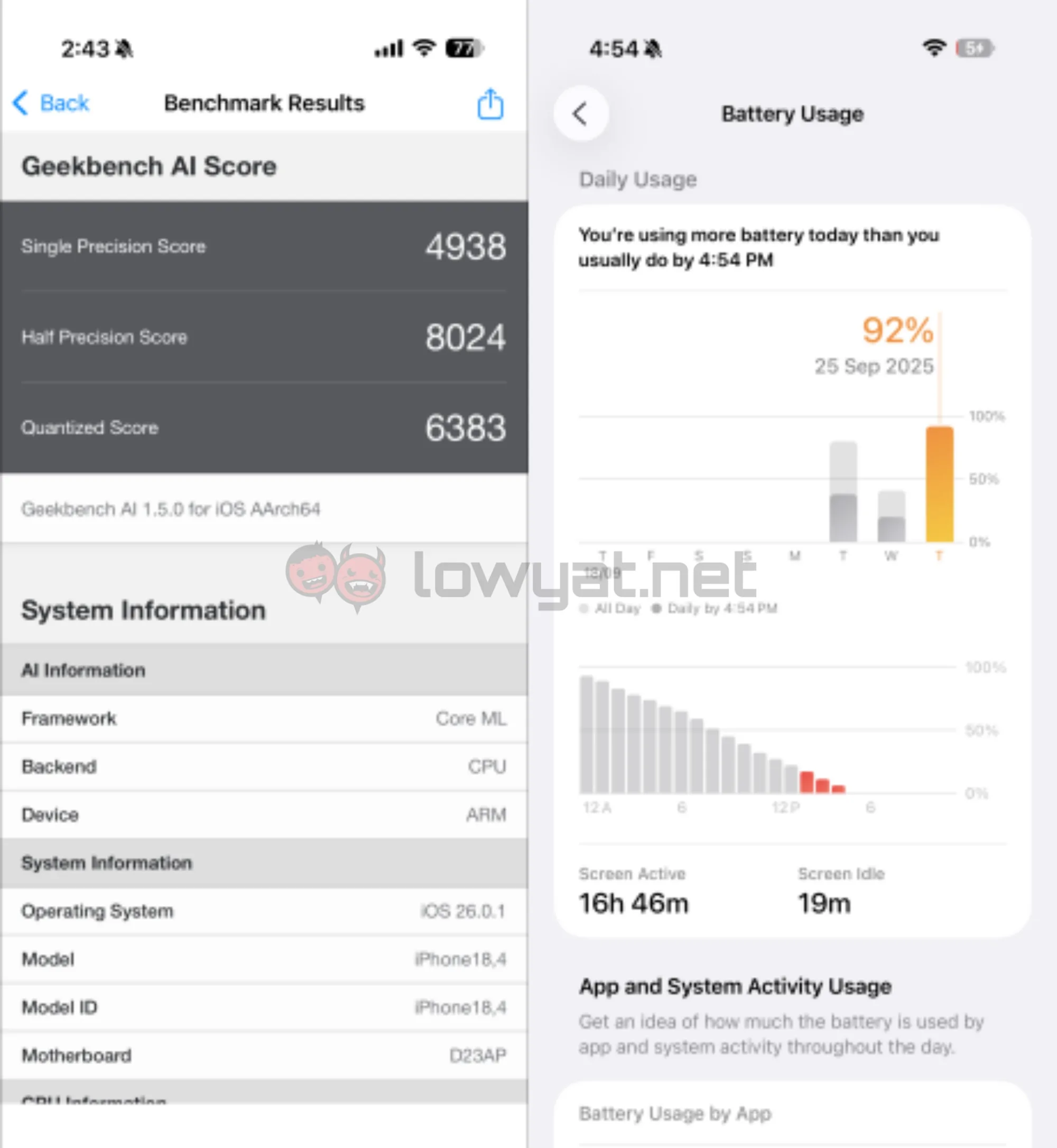 iPhone Air benchmarks
