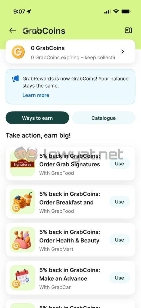Grab GrabCoins Programme