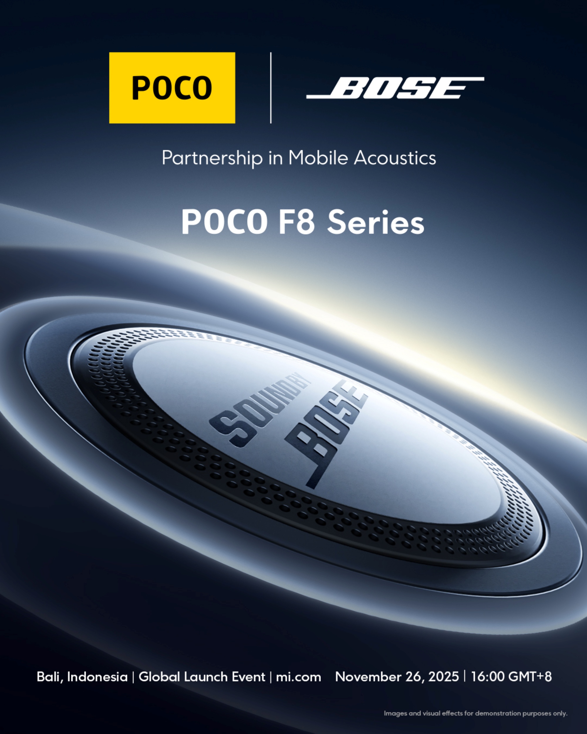 POCO F8 series Bose partnership