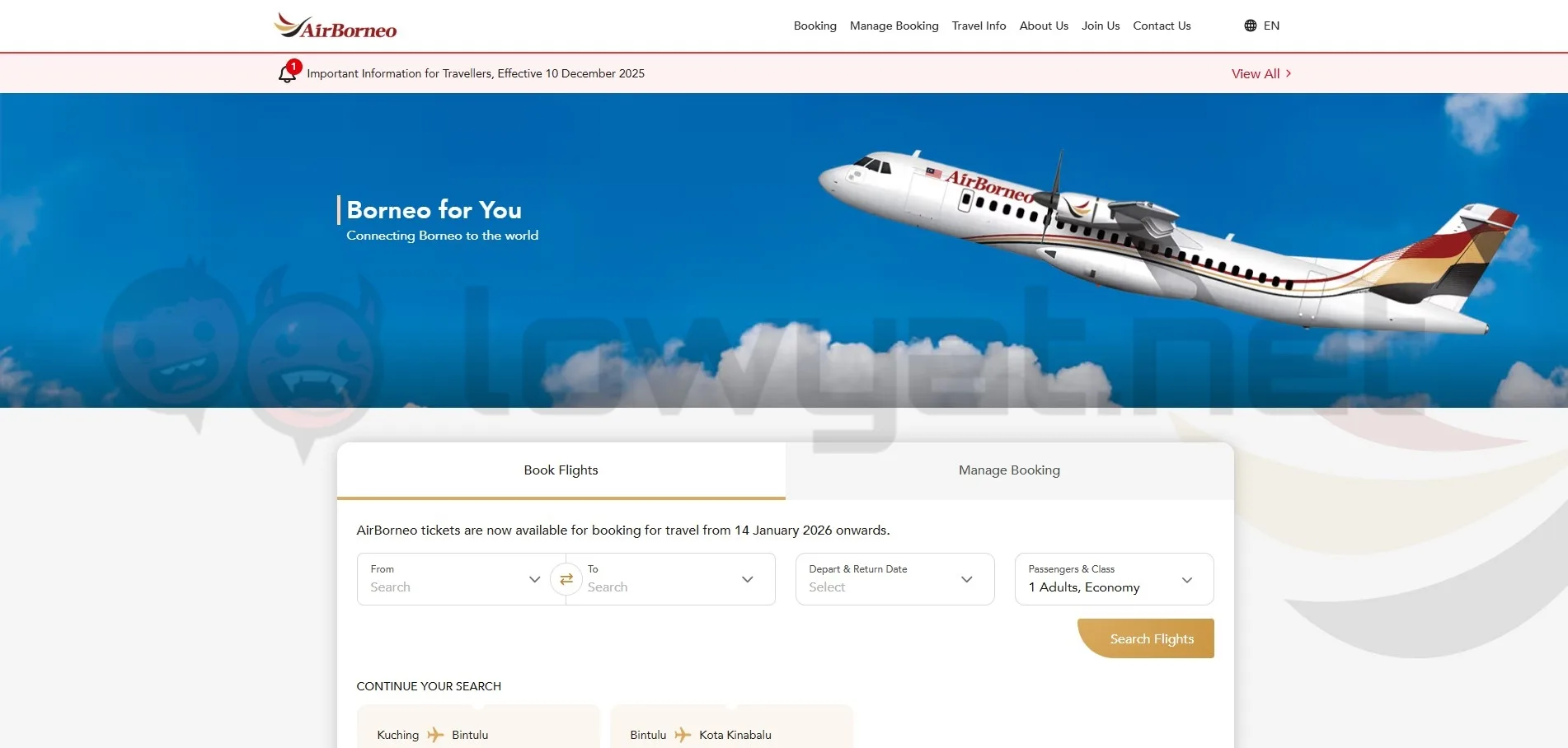 Air Borneo Website