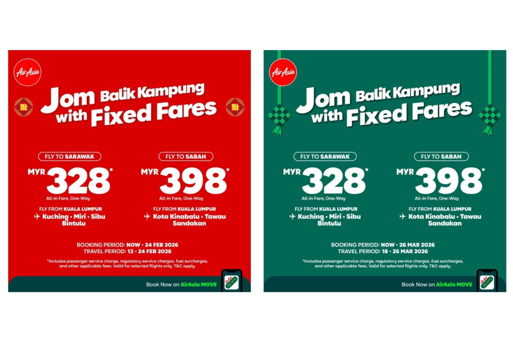 AirAsia fixed-fare flight CNY Hari Raya 2026 prices