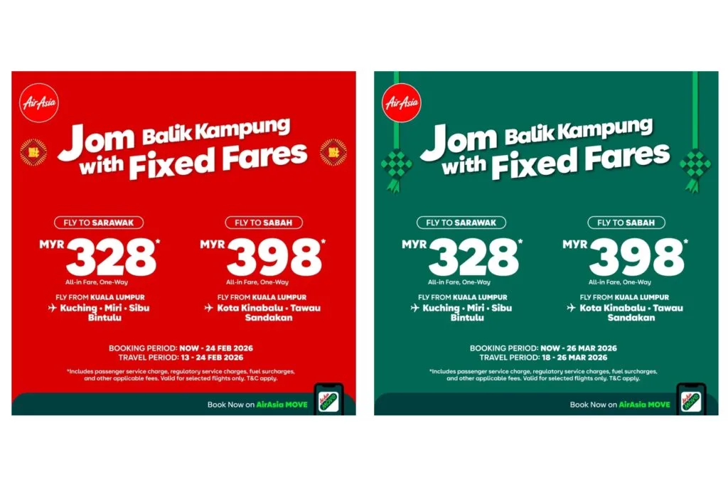 AirAsia fixed-fare flight CNY Hari Raya 2026 prices
