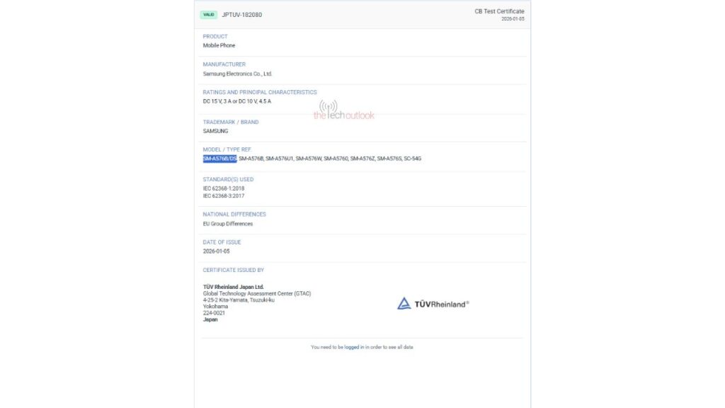 Samsung Galaxy S26+, A57 5G, A37 5G Battery, Charging Specs Revealed