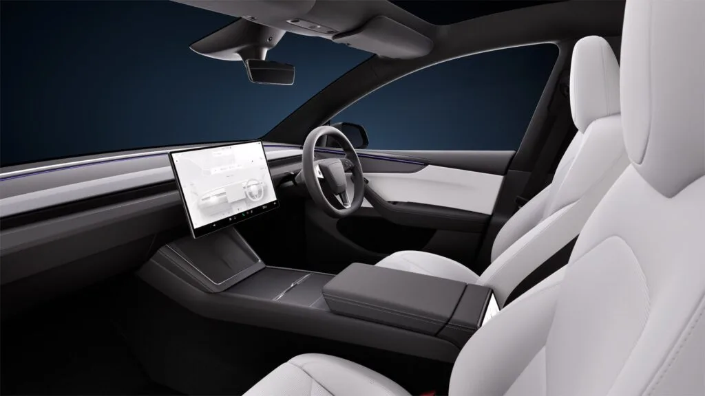 Tesla Model Y 2026 interior black white
